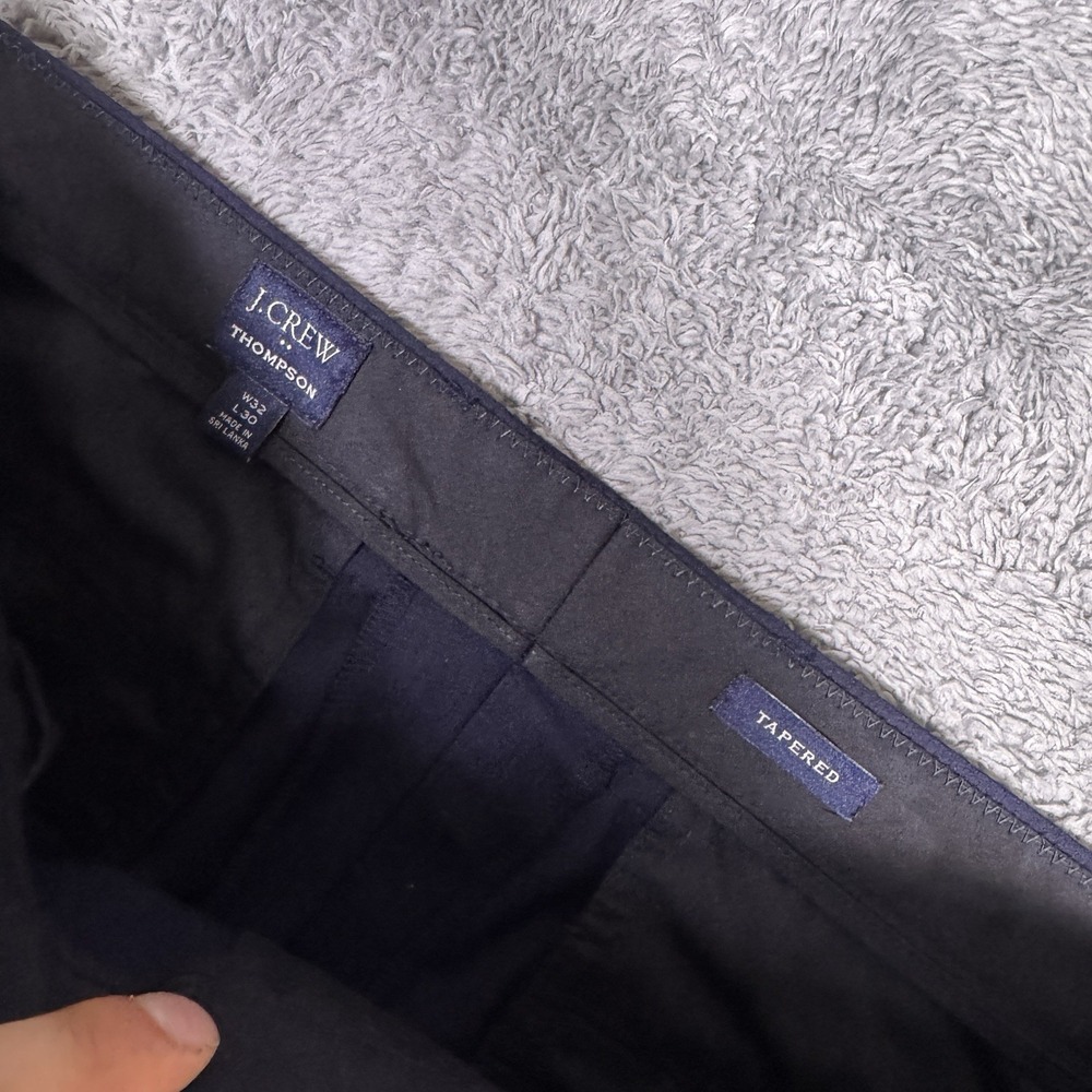 J.Crew Thompson Tapered Dress Pants Mens 32x30 Navy Blue Wool Stretch Chino - Picture 4 of 14